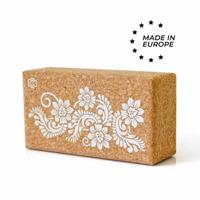Love Generation Eco Yogablok Kurk - Flowers - Wit Love Generation Eco Yogablok Kurk - Flowers - Wit