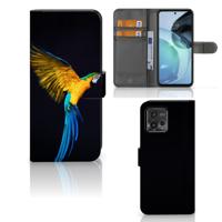 Motorola Moto G72 | Telefoonhoesje | Met pasjeshouder | Papegaai