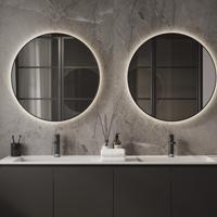 Spiegel Martens Design Toronto 100 Cm Met Indirecte Verlichting Rondom En Spiegelverwarming Mat Zwart - thumbnail