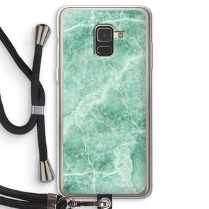 Groen marmer: Samsung Galaxy A8 (2018) Transparant Hoesje met koord