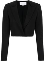 Genny blazer crop à revers pointus - Noir