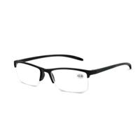 Spectrum leesbril zwart rechthoekig half randloos 3.50