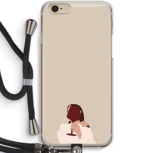 I drink wine: iPhone 6 / 6S Transparant Hoesje met koord