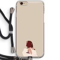I drink wine: iPhone 6 / 6S Transparant Hoesje met koord