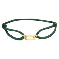 Armband Ovale schakel 20 x 6 mm satijn-zilver groen-goudkleurig 13-26 cm