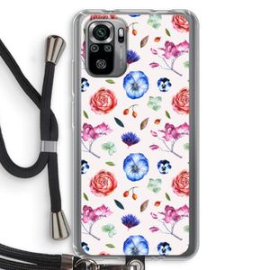 Bloemetjes: Xiaomi Redmi Note 10S Transparant Hoesje met koord