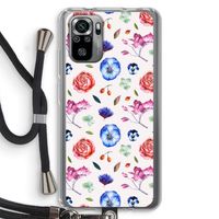Bloemetjes: Xiaomi Redmi Note 10S Transparant Hoesje met koord