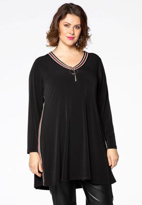 Yoek Tuniek rits wide bottom | Zwart | Maat 38/40
