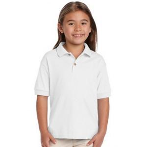 Gildan poloshirt voor meisjes - wit - katoen/polyester - korte mouwen