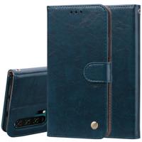 Business stijl olie Wax textuur horizontale Flip lederen case voor Huawei Honor 20 Pro met houder & kaartsleuven & portemonnee (blauw)