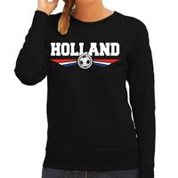 Holland landen / voetbal trui met wapen in de kleuren van de Nederlandse vlag zwart voor dames 2XL  -