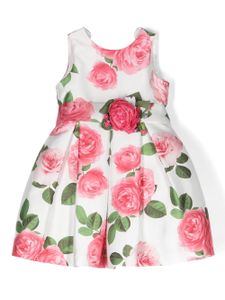 Mimilù robe plissée à fleurs - Blanc