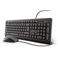Trust primo keyboard & mouse set, desktopset (zwart, us lay-out, membraan)