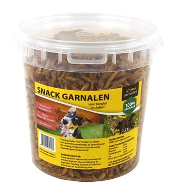 Utopia gedroogde snack garnalen voor hond en kat