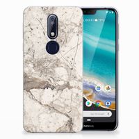 Nokia 7.1 TPU Siliconen Hoesje Marmer Beige