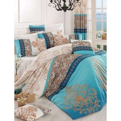 Beddengoedset - 1 dekbedovertrek 220 x 240 cm + 2 kussenslopen 60 x 60 cm - 100% versterkt katoen - Turquoise