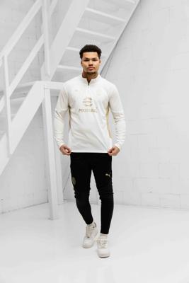 AC Milan 1/4 Zip Trainingspak Senior 2024/2025 Wit/Zwart - Maat M - Kleur: WitZwart | Soccerfanshop