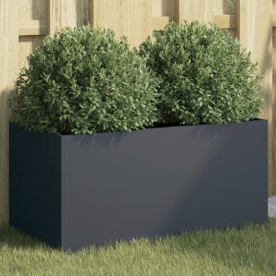 VidaXL Plantenbak 62x30x29 cm staal antracietkleurig