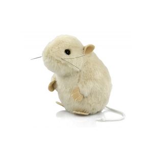 Pluche knuffel muis wit 13 cm