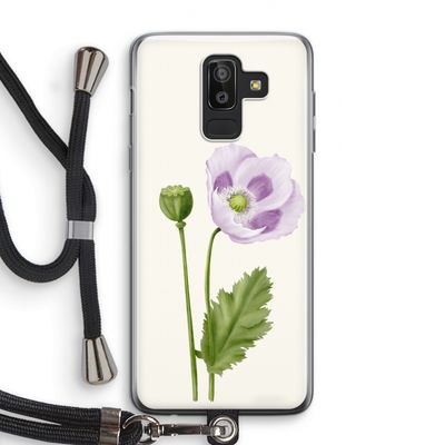 Purple poppy: Samsung Galaxy J8 (2018) Transparant Hoesje met koord