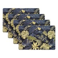 Placemat/onderlegger - 8x - blad motief - 44 x 28 cm - tafeldecoratie