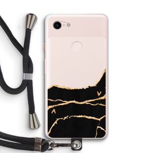 Gouden marmer: Pixel 3 XL Transparant Hoesje met koord