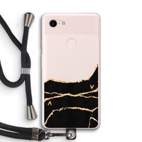 Gouden marmer: Pixel 3 XL Transparant Hoesje met koord