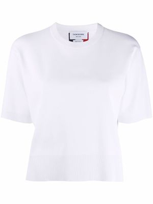 Thom Browne haut en maille intarsia - Blanc