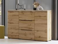 Dressoir TANAMALO 2 deuren 3 lades wotan eik met led Dressoir TANAMALO 2 deuren 3 lades wotan eik met led