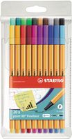 STABILO point 88 fineliner, etui van 20 stuks in geassorteerde kleuren - thumbnail