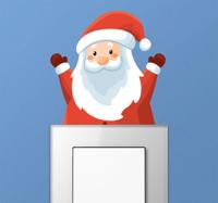 Kerststickers Vrolijke kerstman zelfklevende sticker