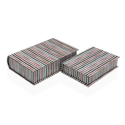 Decoratieve Doos Versa Canvas Hout MDF Boek