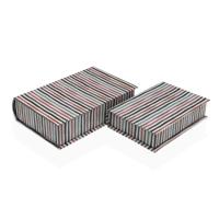Decoratieve Doos Versa Canvas Hout MDF Boek