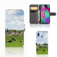 Samsung Galaxy A40 | Telefoonhoesje | Met pasjeshouder | Koeien