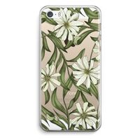 Wit bloemenpatroon: iPhone 5 / 5S / SE Transparant Hoesje
