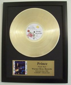 Gouden plaat LP Prince - Purple Rain 24krt goud