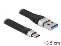 Delock 85771 USB 3.2 Gen 1 FPC platte lintkabel USB Type-A naar USB Type-C 13,5cm PD 3 A - thumbnail