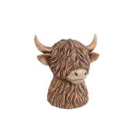 Z1 Spaarpot highlander bruin 11x11x12cm