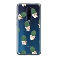 Cactusprint roze: OnePlus 7 Pro Transparant Hoesje