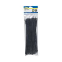 Kinzo Tiewraps - kabelbinders - 100x stuks - zwart - 30 cm