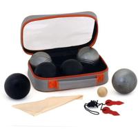 Dubbele jeu de boules set - K-RO - 3 matzwarte ballen 3 matstalen ballen - 720 g