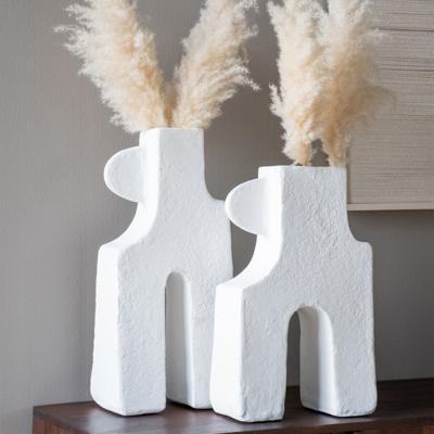 By-Boo Vaas 'Tribe' groot, 54cm, kleur Wit