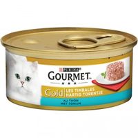 Gourmet Gold Hartig Torentje met tonijn natvoer kat (24x85 g) 2 trays (48 x 85 g)