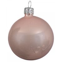 3x Grote glazen kerstballen blush roze 15 cm - thumbnail