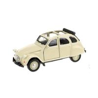 Modelauto Citroen 2CV cabrio creme wit 1:36 - thumbnail