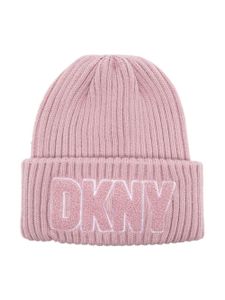 Dkny Kids bonnet nervuré à logo floqué - Rose