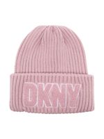 Dkny Kids bonnet nervuré à logo floqué - Rose - thumbnail