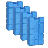 Gerimport Koelelement - 4x - 400 ml - 9,5 x 16 cm - blauw - voor koeltas of koelbox