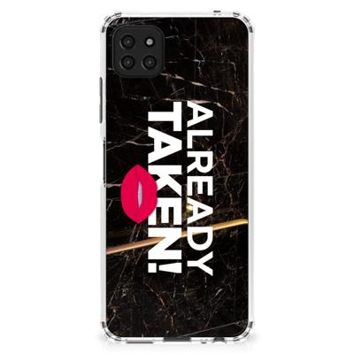 Samsung Galaxy A22 5G Telefoonhoesje met tekst Already Taken Black Samsung Galaxy A22 5G Telefoonhoesje met tekst Already Taken Black