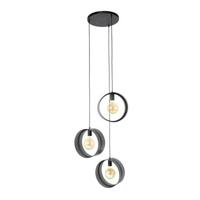 Giga Meubel - Hanglamp Zwart Metaal - 50x50x180cm - 3-Lichts Getrapt